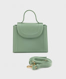 Faux Leather Top Handle Bag