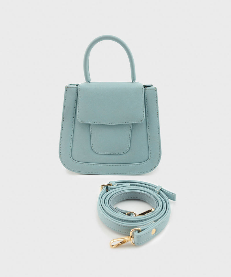 Faux Leather Top Handle Bag