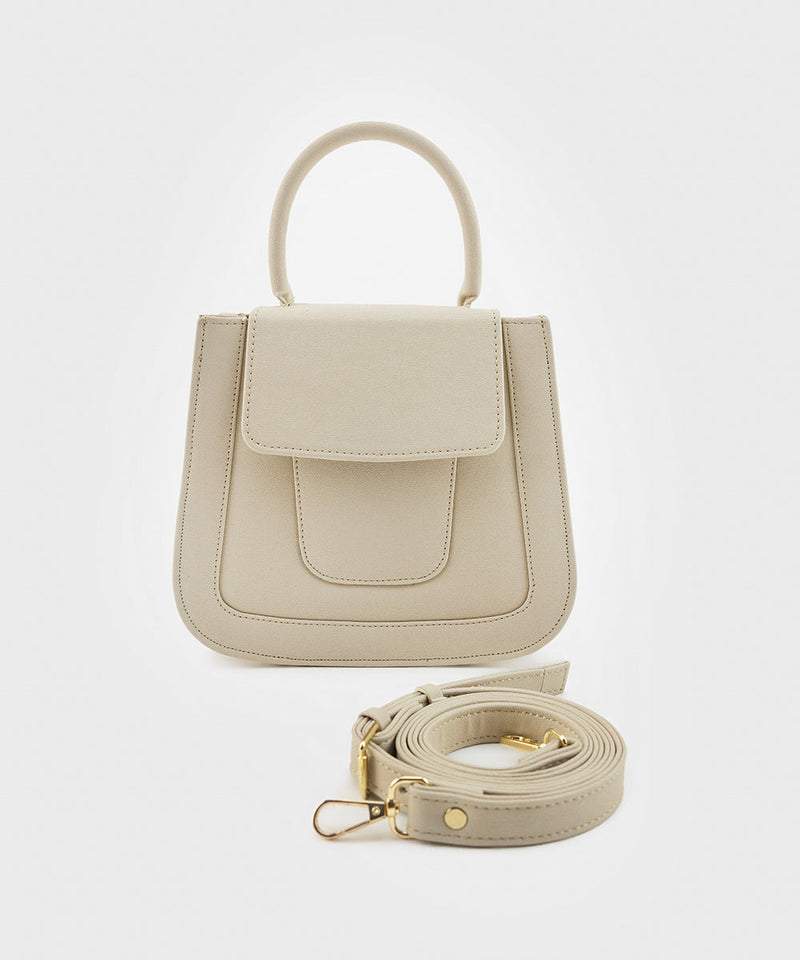 Faux Leather Top Handle Bag