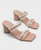 Embellished Block Heels