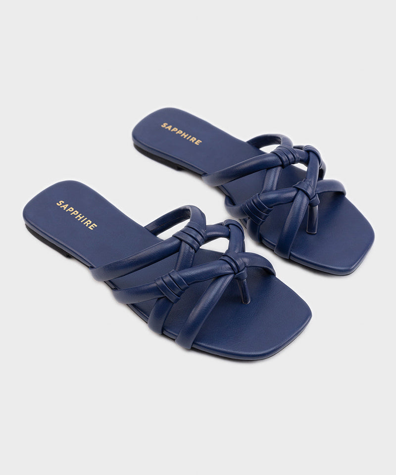 Square Toe Flats with Knot Detail