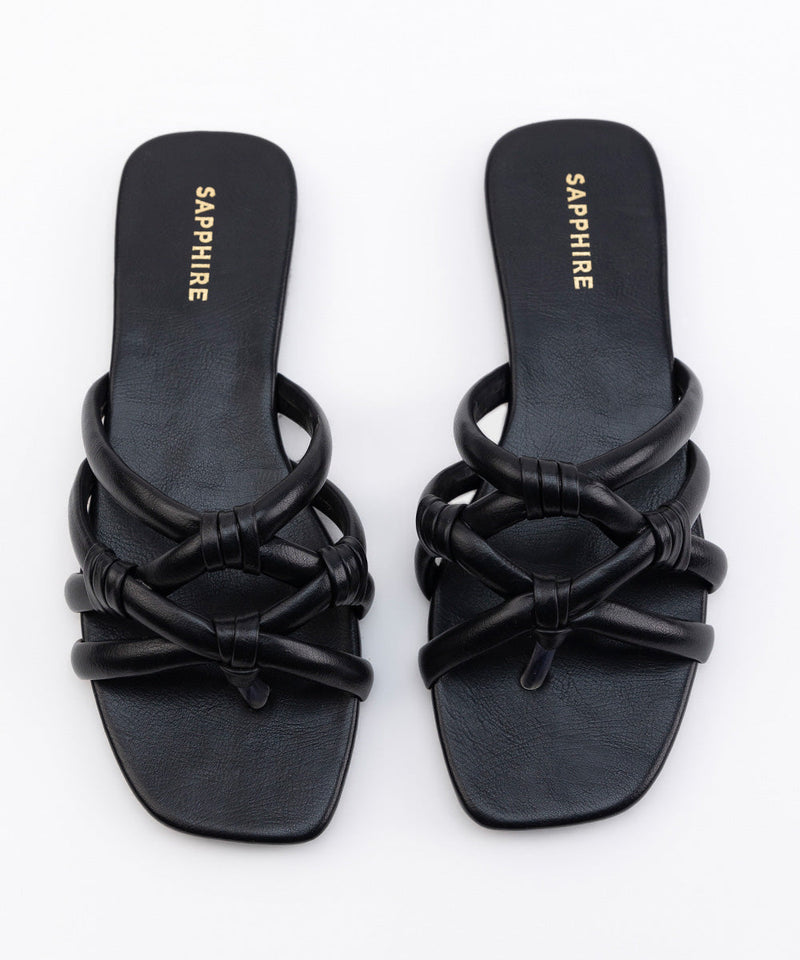 Square Toe Flats with Knot Detail