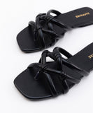 Square Toe Flats with Knot Detail