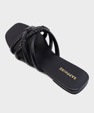 Square Toe Flats with Knot Detail