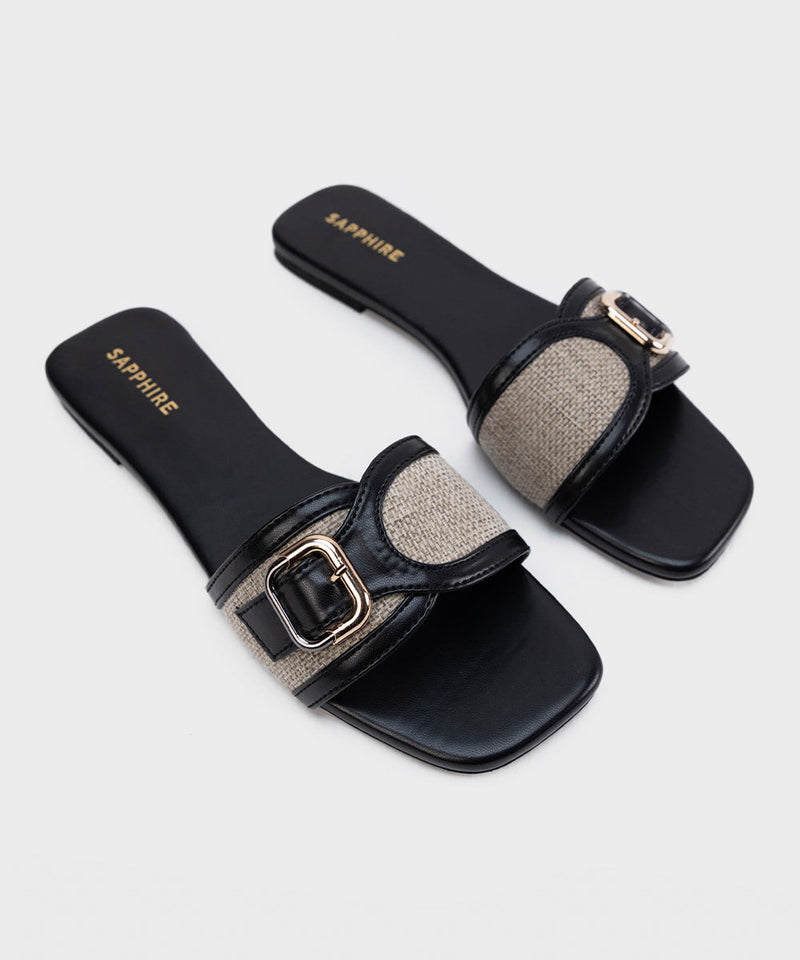 Canvas Flats with Buckle Detail