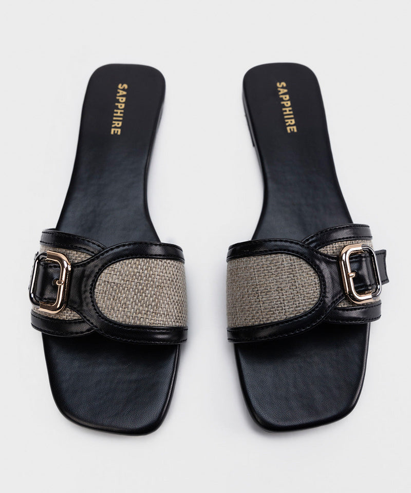 Canvas Flats with Buckle Detail