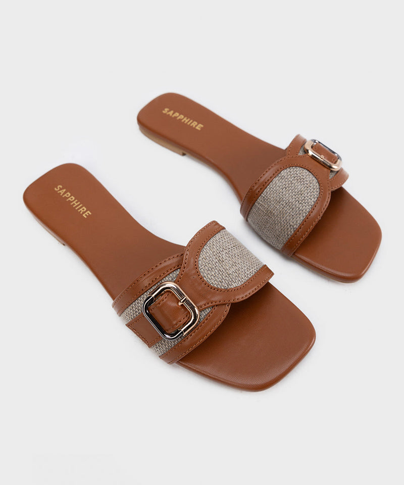 Canvas Flats with Buckle Detail
