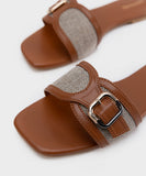 Canvas Flats with Buckle Detail
