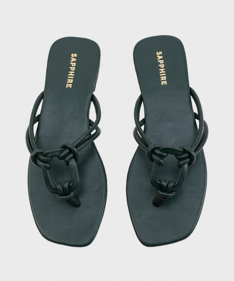 Square Toe Flats with Knot Detail