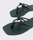 Square Toe Flats with Knot Detail