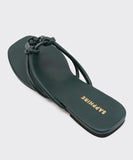 Square Toe Flats with Knot Detail