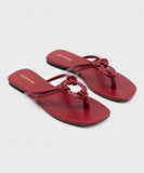 Square Toe Flats with Knot Detail