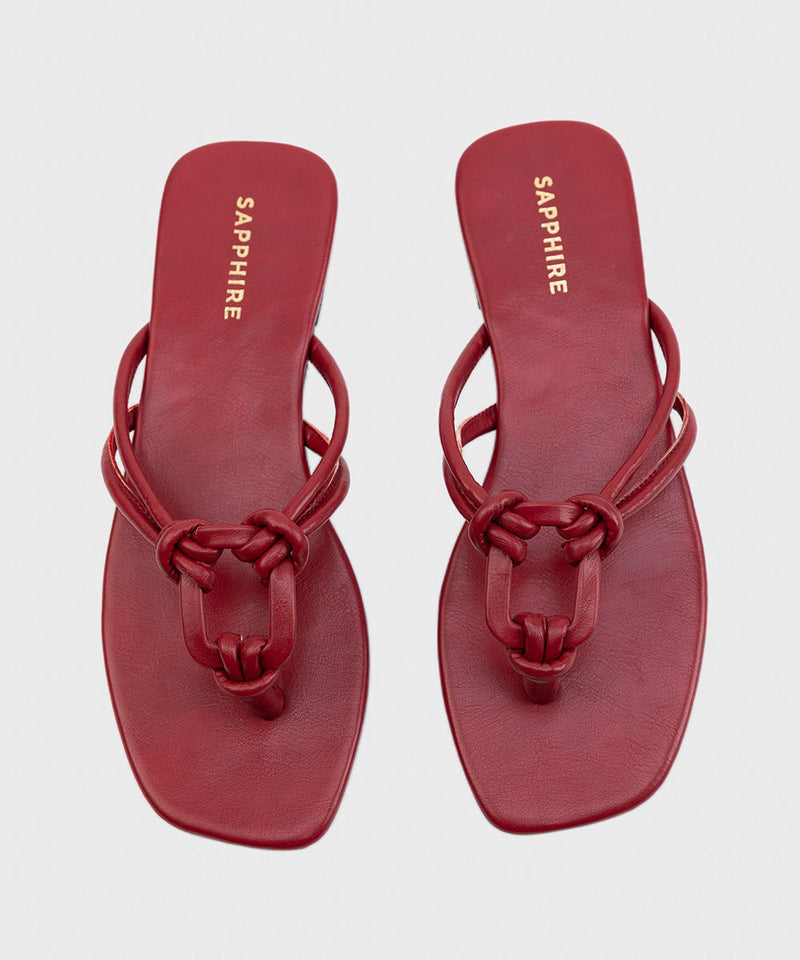 Square Toe Flats with Knot Detail