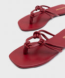 Square Toe Flats with Knot Detail