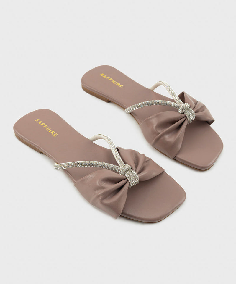 Embellished Faux Leather Flats