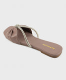 Embellished Faux Leather Flats