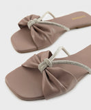 Embellished Faux Leather Flats