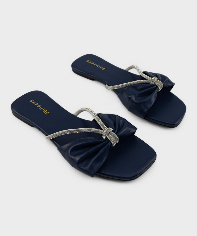 Embellished Faux Leather Flats