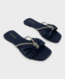 Embellished Faux Leather Flats