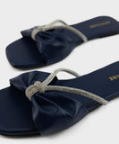 Embellished Faux Leather Flats