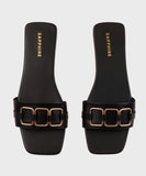 Square Toe Flats with Buckle Detail