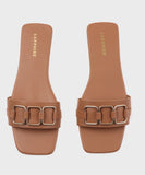 Square Toe Flats with Buckle Detail