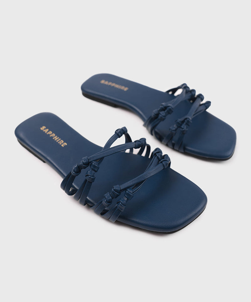 Square Toe Flats with Knot Detail