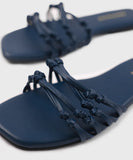 Square Toe Flats with Knot Detail