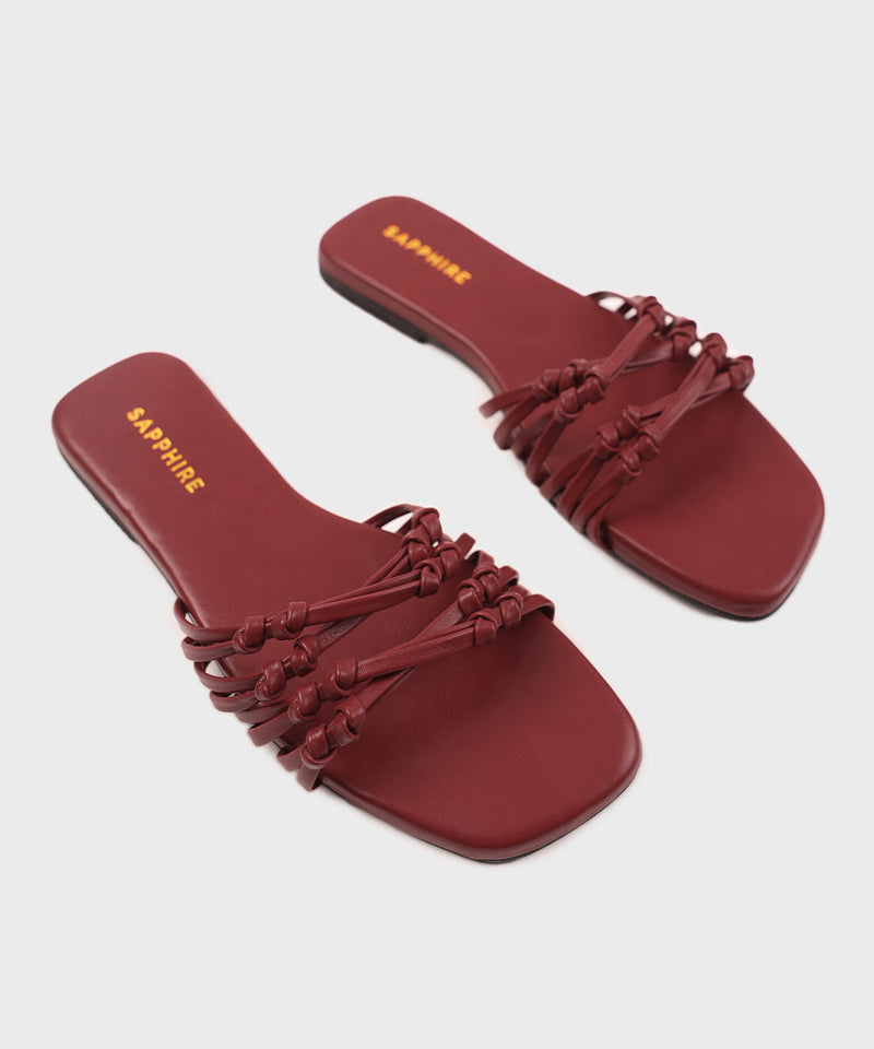 Square Toe Flats with Knot Detail