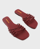 Square Toe Flats with Knot Detail