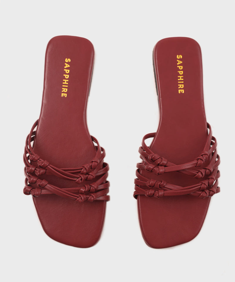 Square Toe Flats with Knot Detail