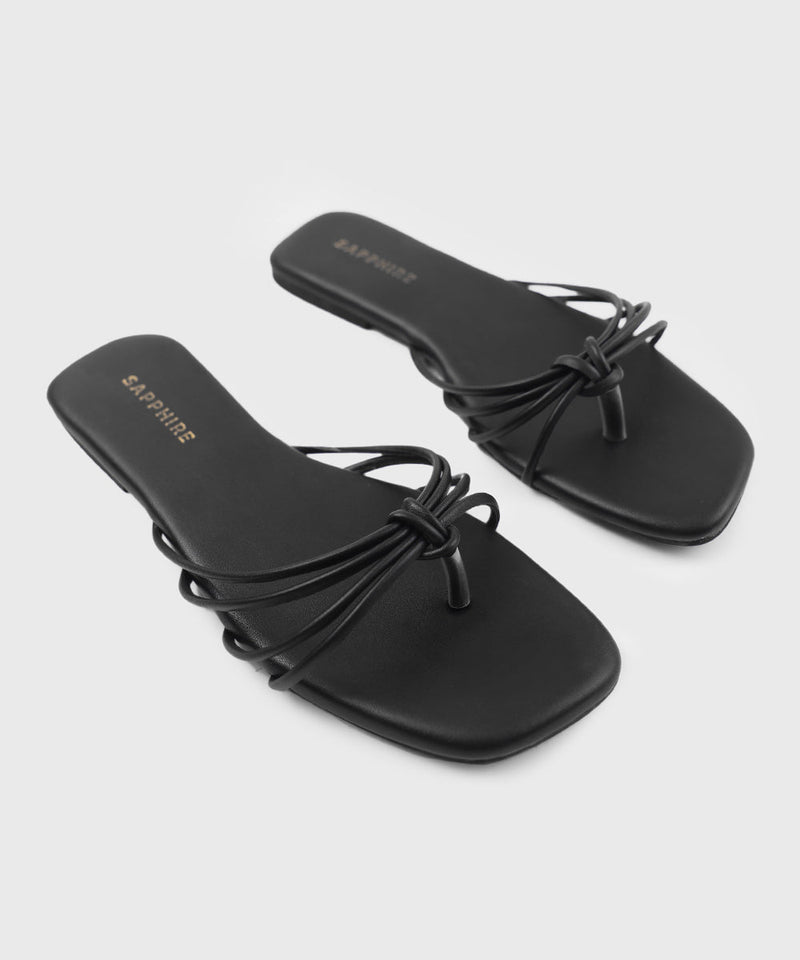 Square Toe Flats with Knot Detail