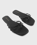 Square Toe Flats with Knot Detail