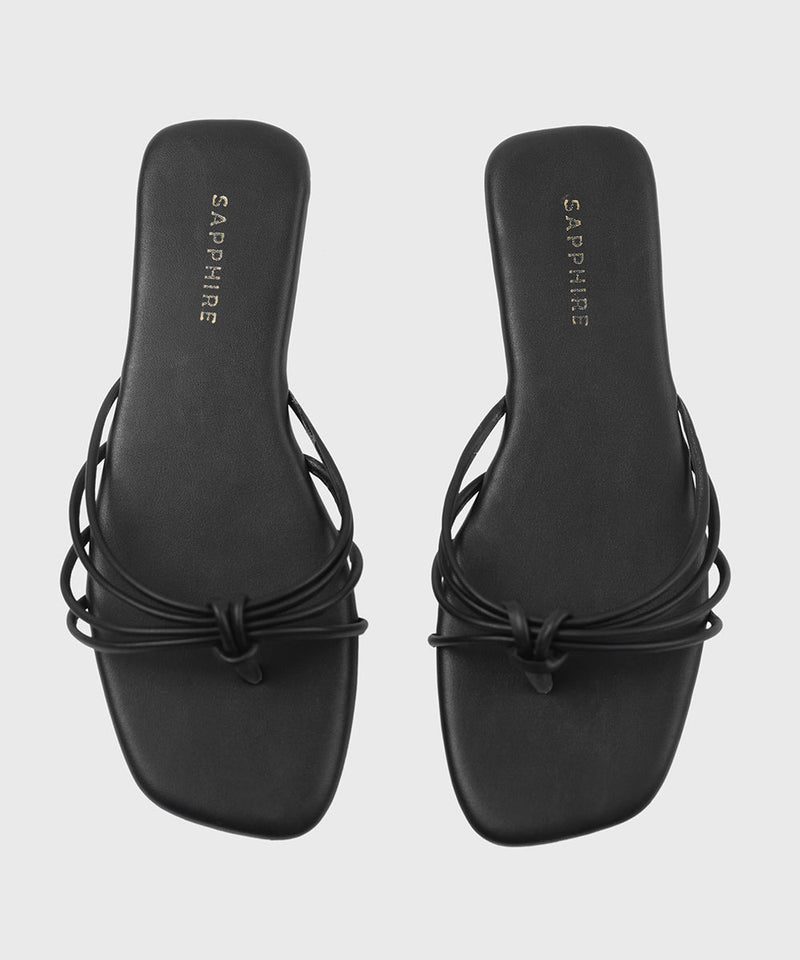 Square Toe Flats with Knot Detail