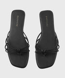 Square Toe Flats with Knot Detail