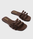 Square Toe Flats with Knot Detail