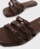 Square Toe Flats with Knot Detail