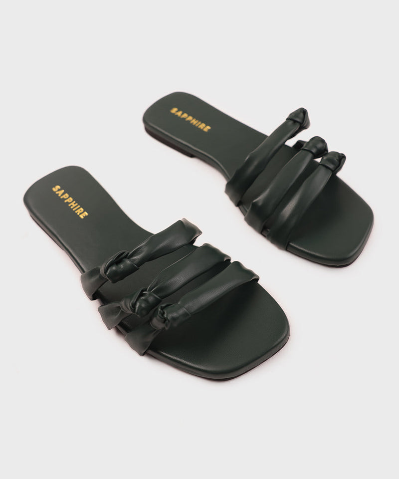 Square Toe Flats with Knot Detail