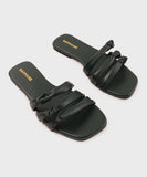 Square Toe Flats with Knot Detail