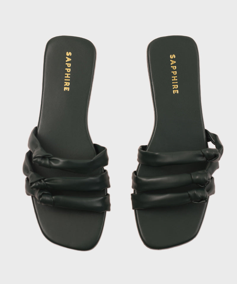 Square Toe Flats with Knot Detail