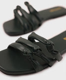 Square Toe Flats with Knot Detail