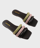 Strappy Square Toe Flats