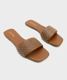 Square Toe Flats with Weave Detail