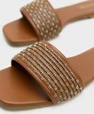Square Toe Flats with Weave Detail