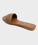 Square Toe Flats with Weave Detail