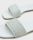 Square Toe Flats with Weave Detail