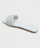 Square Toe Flats with Weave Detail