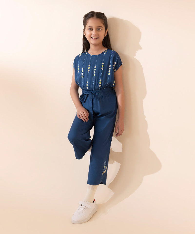 Embroidered Linen Jumpsuit