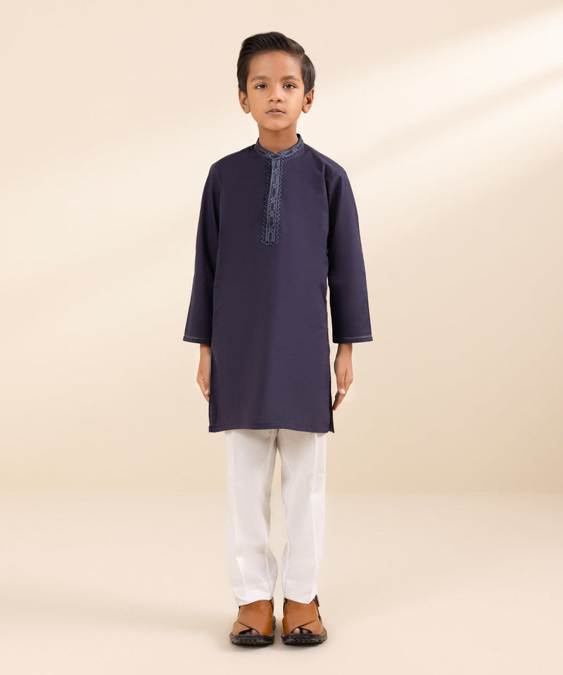 Embroidered Dobby Kurta