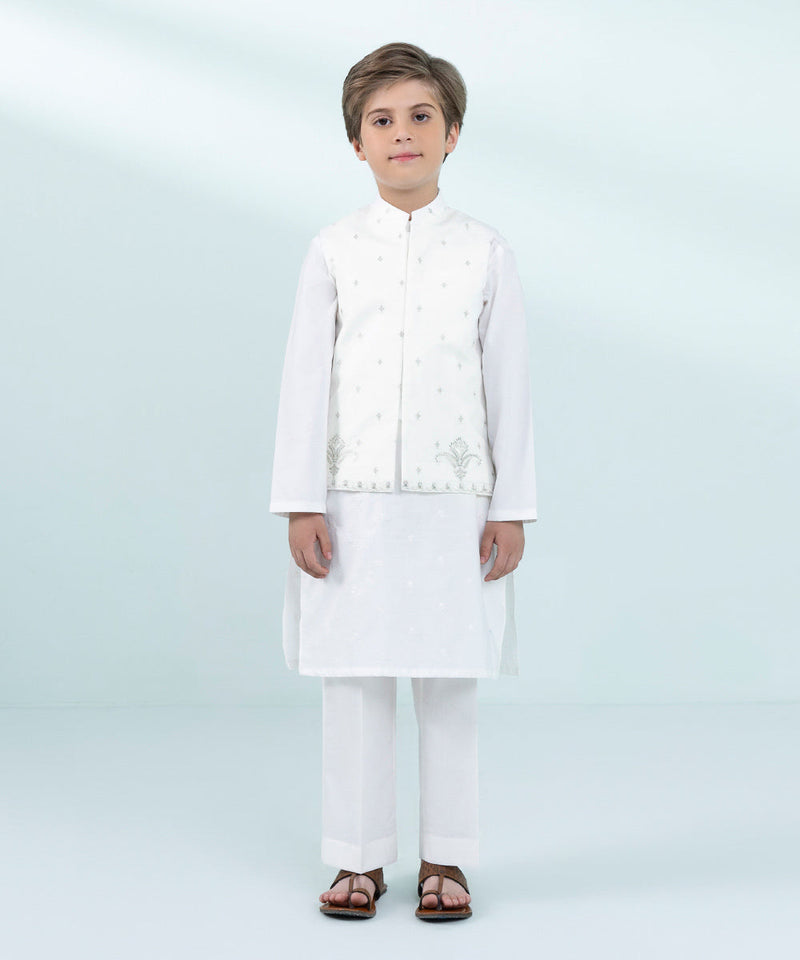 Embroidered Dobby Waistcoat